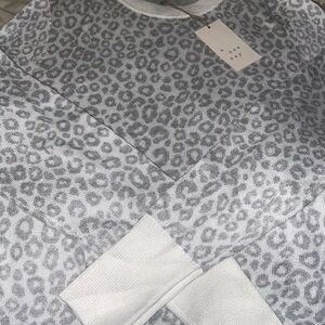 a new day Gray Leopard Print Sweater Cardigan